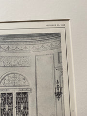 Spreckels House, Den & Dining Rooms, San Francisco, CA, 1914, G A Applegarth, Lithograph