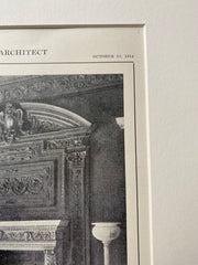 Spreckels House, Fireplace Mantel, San Francisco, CA, 1914, G A Applegarth, Lithograph