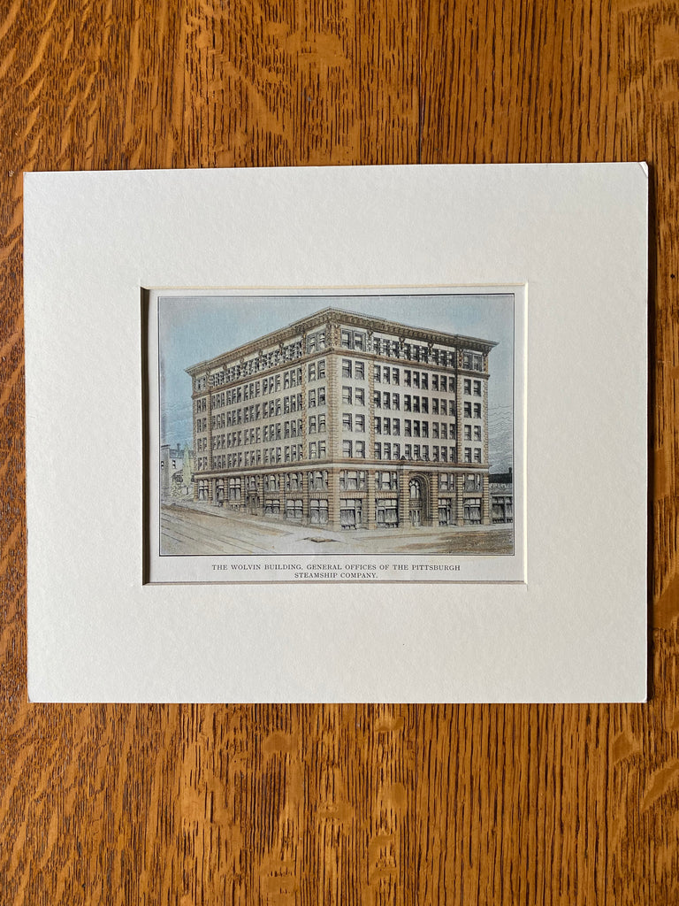 Wolvin Building, now Missabe, Duluth, MN, 1887, Original Hand Colored