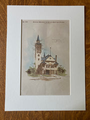 Engine House No. 15, Detroit, MI, 1888, Donaldson & Meier, Original Hand Colored -
