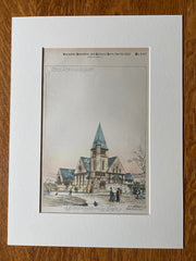 Lutheran Church, Los Angeles, CA, 1888, Ernest Coxhead, Hand Colored Original -