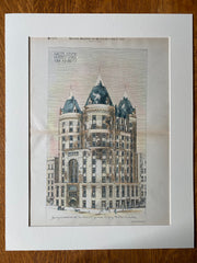 New York Life, St Paul, MN, 1888, J Walter Stevens, Hand Colored Original -