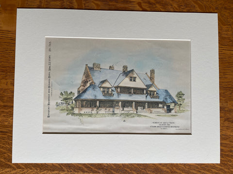 George Frank House, Kearney, NE, 1890, Original Hand Colored -