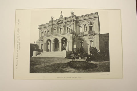House of Mr. McKenna , Santiago, Chile, LAM, 1890, Unknown