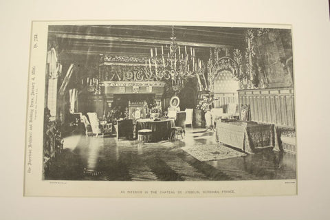 Interior of the Chateau de Josselin , Morbihan, France, EUR, 1890, Unknown