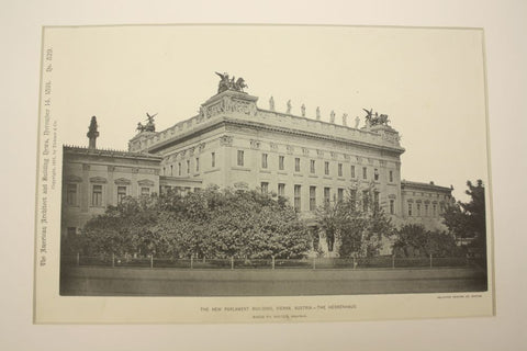 Herrenhaus, the New Parlament Building , Vienna, Austria, EUR, 1891, Baron Th. Hansen