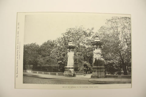 Gateways to the Stadtpark , Vienna, Austria, EUR, 1891, Unknown