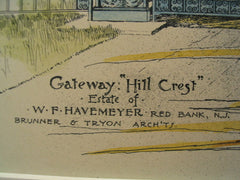 Gateway of Hill Crest, Estate of W. F. Havemeyer, Red Bank, NJ, 1897, Brunner and Tryon