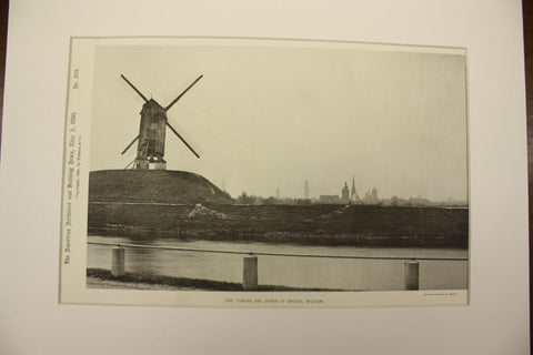 Towers and Spires , Bruges, Belgium, EUR, 1891, n/a