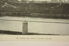 Towers and Spires , Bruges, Belgium, EUR, 1891, n/a