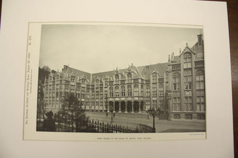 West Facade of the Palais de Justice , Liege, Belgium, EUR, 1890, n/a