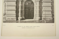 Entrance to the Larisch Palace , Vienna, Austria, EUR, 1890, Vandermill and Sicardsburg