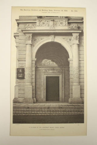 Doorway of the Obentraut Palace , Vienna, Austria, EUR, 1891, L. Von Boguslawsky
