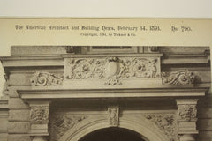 Doorway of the Obentraut Palace , Vienna, Austria, EUR, 1891, L. Von Boguslawsky