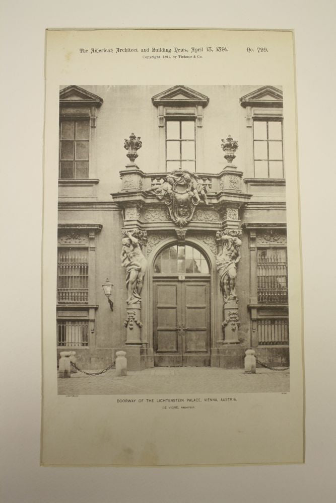 Doorway of the Lichtenstein Palace , Vienna, Austria, EUR, 1891, De Vigne