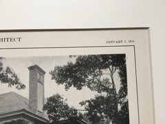 House of Everettt Chadwick, Floor Plan, Winchester,MA, Lithograph,1914. Warren & Smith.