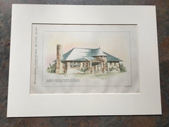 Nichols Library, Kingston Plaines, NH, 1897, Original Hand Colored *