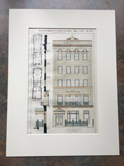 West Side Republican Club, 83rd & 84th Sts, NY, 1897, Original Hand Colored *