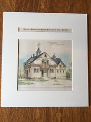 Stable, Elmira, NY, 1893, Dockstader & Considine, Hand Colored Original *