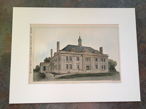 House of George Allen, St Louis, MO, 1893, Eames & Young, Original Hand Colored *