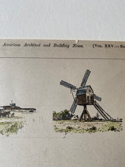 American Windmills, 1890, Original Hand Colored -