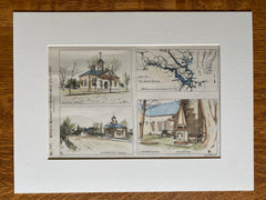 Scenes from Williamsburg, VA, 1889, Original Hand Colored -