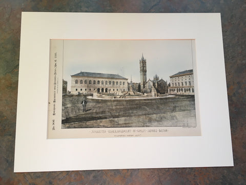 Copley Square, Boston, MA, 1893, H Langford Warren, Original Hand Colored *