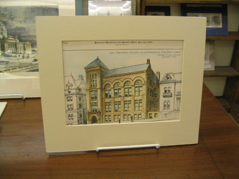 New Additional Building for the Worcester Free Public Library, Worcester, MA, 1890, Stephen C. Earle
