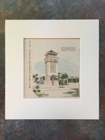 Tank & Greenhouse, B S Barnes, St Louis, MO, 1893, Original Hand Colored *