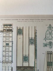 Otis Elevators, Hudson Railway, Hoboken, NJ, 1891, Original Hand Colored -