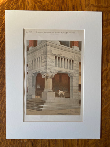 Williams Building, Omaha, NE, 1891, I Hodgson Jr., Original Chromolithograph -