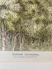 Durham Cathedral, England, 1891, Original Hand Colored -