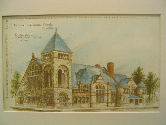 Kenwood Evangelical Church, Kenwood, IL, 1887, W. W. Boyington and H. B. Wheelock