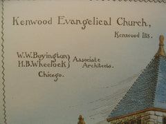 Kenwood Evangelical Church, Kenwood, IL, 1887, W. W. Boyington and H. B. Wheelock