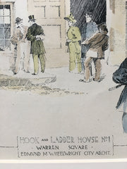 Hook & Ladder House No. 1, Warren Square, Boston, 1894, Original Hand Colored *