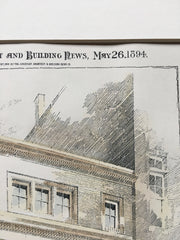 Hook & Ladder House No. 1, Warren Square, Boston, 1894, Original Hand Colored *
