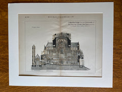 Cathedral of St. John the Divine, NY, W Halsey Wood, Original Hand Colored -