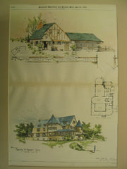 Laudry and Carriage House for Francis W. Kennedy, Esq, and the House for Francis W. Kennedy, Esq, Bradford Hills, PA, 1889, Frank Miles Day