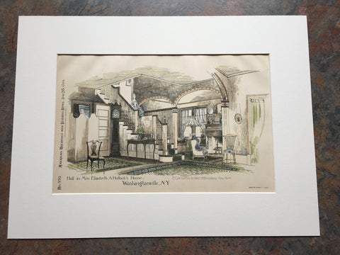 Elizabeth Hallock House, Washingtonville, NY, 1894, Original Hand Colored *