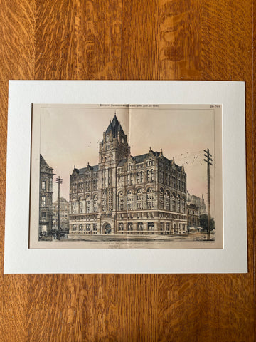 Chamber of Commerce, Portland, OR, 1890, Hand Colored Original -