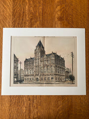 Chamber of Commerce, Portland, OR, 1890, Hand Colored Original -