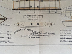 Aeroplane of Dr. A De Bausset, Chicago, IL, 1890, Hand Colored Original -