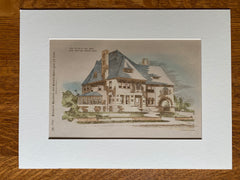 W S Hull House, Grand Rapids, MI, 1890, Mason & Rice, Hand Colored Original -