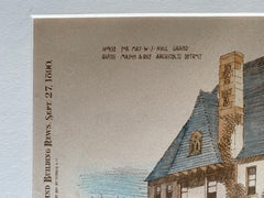 W S Hull House, Grand Rapids, MI, 1890, Mason & Rice, Hand Colored Original -