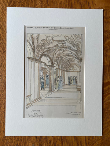 American Fine Arts Society, New York, 1891, E B Welles, Hand Colored Original -