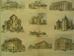 High School (MA), Youths Companion Bldg. (Boston), Palazzo Apt. House (MN), Arragon Apt. House (MN), Cancer Hospital (NY), and More, 1894, Various