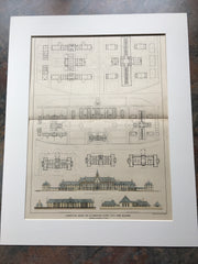 Hillsborough County Farm Buildings, NH, 1894, Hand Colored Original *