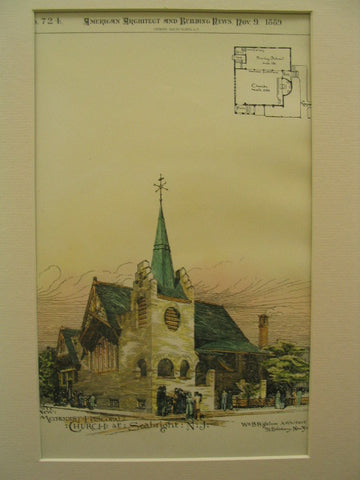 New Methodist Episcopal Church, Seabright, NJ, 1889, Wm. B. Bigelow