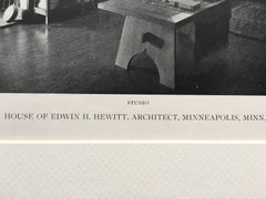 Interior, House of Edwin H. Hewitt, Minneapolis, MN, 1918, Lithograph. Edwin H. Hewitt