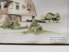 De Lacey Evan House, Ruxton, MD, 1890, E Dietrich, Original Plan Hand Colored -